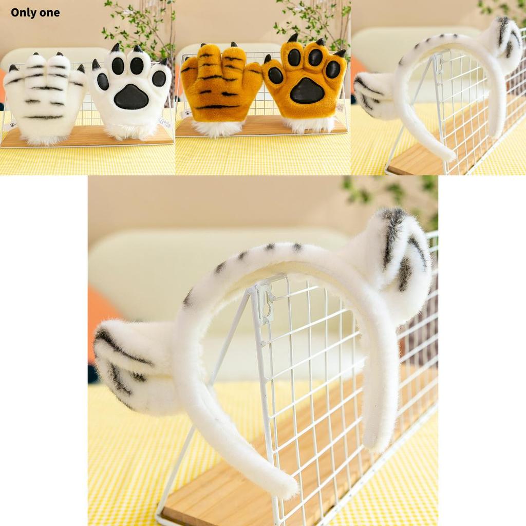 Realistic Plush Tiger Tail And Paw Headband Ideal For Fun Animal Costumes And Gifts