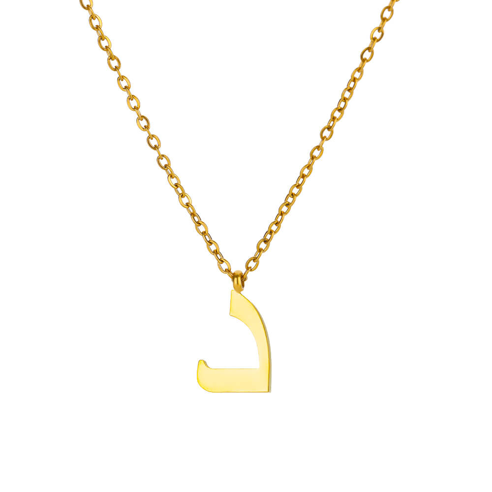 Náhrdelník z nerezové oceli s arabským písmenem pro ženy, zlatá barva, přívěsek s abecedou, choker, řetízek na klíční kost, trendy šperk, dárek