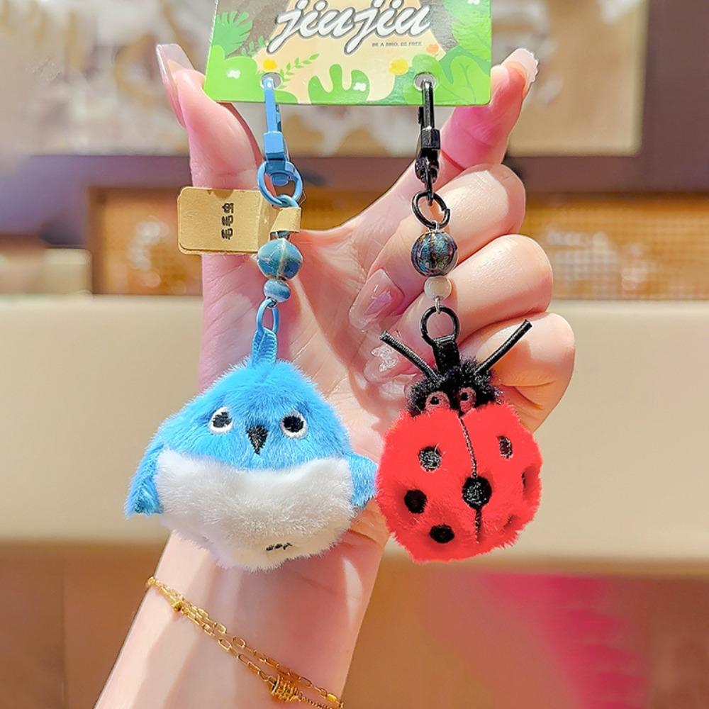 

Collection Cartoon Animals Backpack Pendant PP Cotton Bird Plush Keychain Home Decor Style B