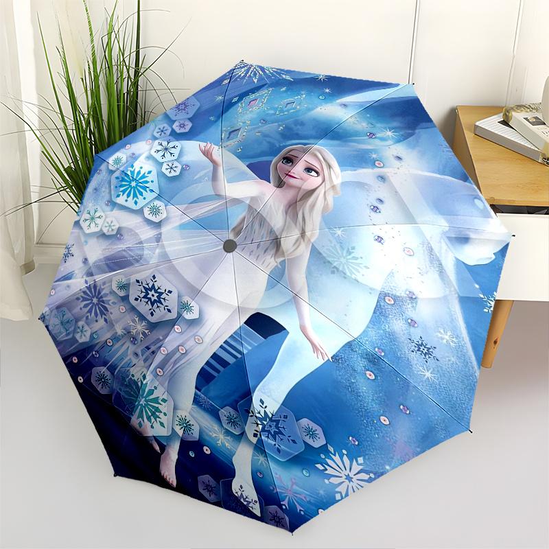 

Elsa,Frozen Automatic Umbrella - Tri-fold Portable Umbrella, Best Holiday Gift for Men and Women, Durable Iron Frame, Playful Design, Sturdy
