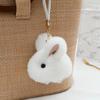 Cute Portable Plush Rabbit Keychain Mini Bunny Fur Hairball Pendant Bag Hanging Ornaments Car Key Hold Gift