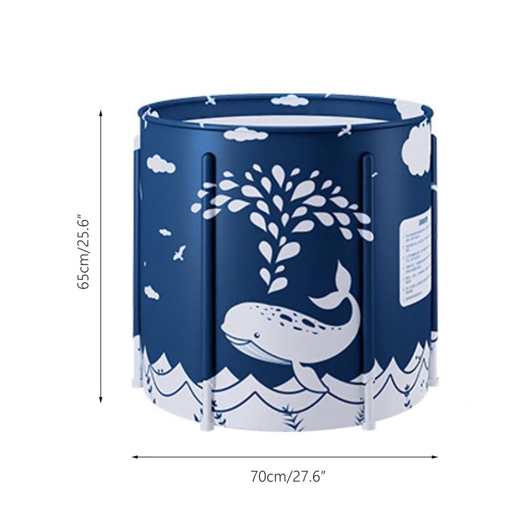 Folding Bath Bucket Adult Tub Baby Swimming Pool Insulation Family Bathroom SPA Sauna Dark blue Large Portable Foldable Bathtub