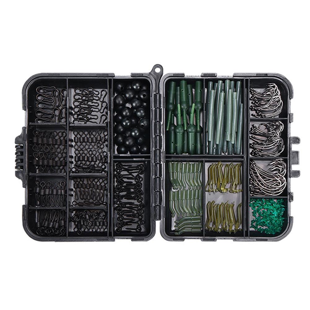 421pcs Carp Fishing Accessories Including Fishing Hooks Clips Swivels Tail Sleeves Carp Fishing Accessories Set Fishing Tools