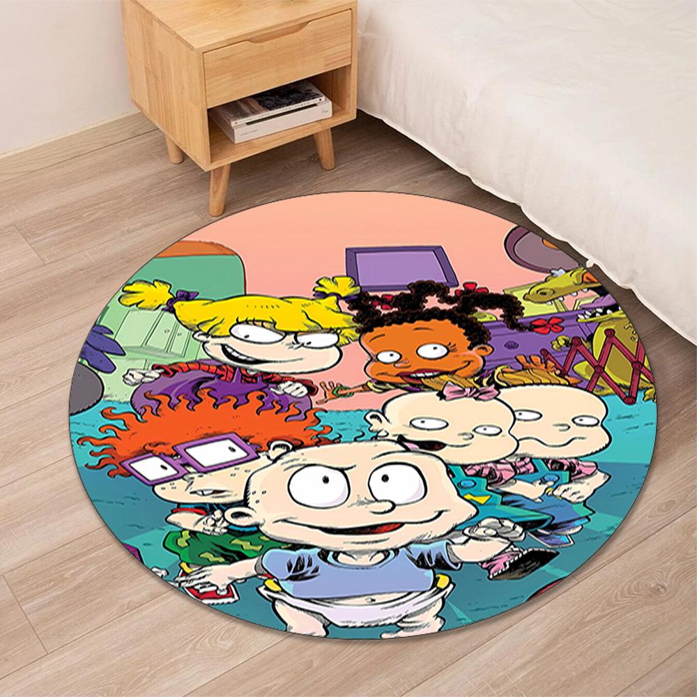 Rugrats Printed Round Rug Carpet Chair Rug Area Rug Entryway Doormats,for Office Chair Living Room Bedroom Kitchen Room.