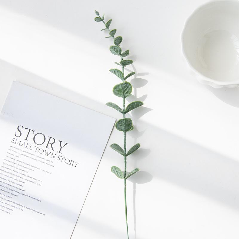 Искусственный эвкалипт, одиночный, на ощупь как настоящий, эвкалипт, денежный лист, черенки, украшение для дома, DIY цветочная композиция, зелень, листва, реквизит для съемки 10 pcs зелёный