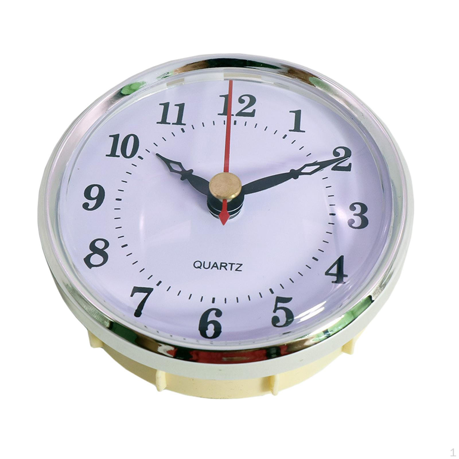 

Quartz Clock Insert Round Movement White Dial Silver (3.15 Inch/76 mm)