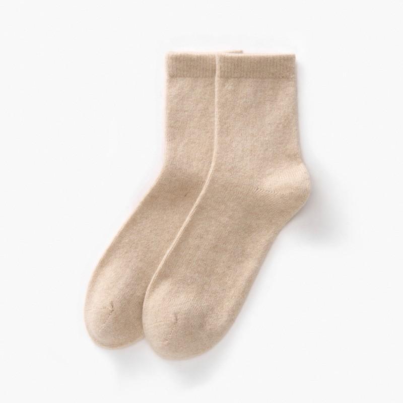 100% Cashmere Mid Calf Socks Unisex Solid Color Breathable Warm Casual All