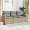 VidaXL Garden Furniture Set with Cushions 3 Pcs Beige Braided Resin 3218649