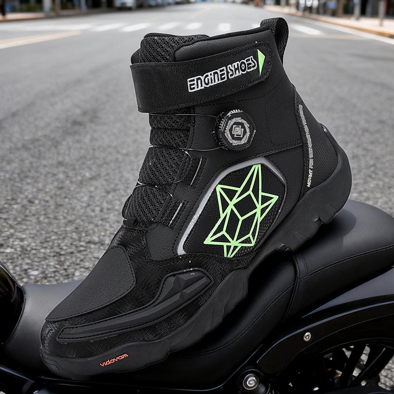 Botte de cheville urbaine pour cyclisme Homme Bottes en cuir aérées Loisirs Confortable à enfiler Chaussures de moto pour homme Quotidien 39