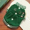 Winter Warm Puppy Coat Button Fleece Clothing Pet Outdoor Jacket Cat Supplies with D Ring Baseball Uniform Sport Suit