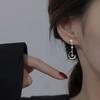 Star Moon Earrings Women's Light Luxury Niche Design Earrings Asymmetrical Temperament Fringed Earrings