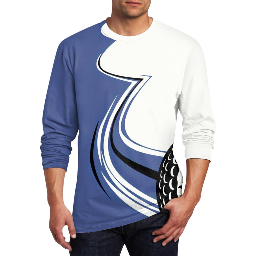 Męska koszulka z okrągłym dekoltem Odzież Odzież Outdoor Długi rękaw Nadruk Projektant mody Vintage