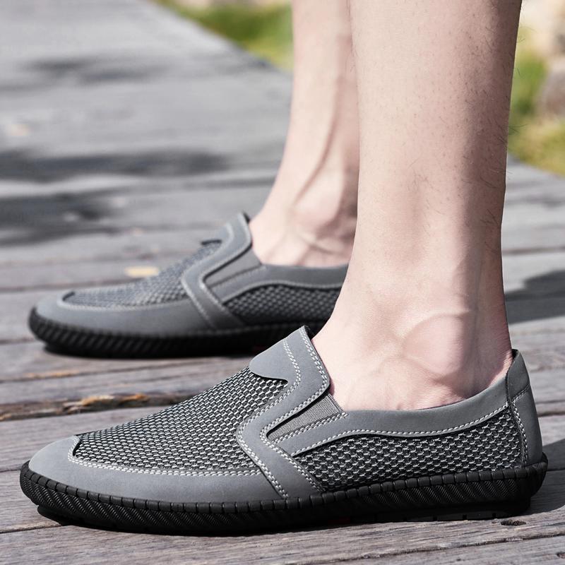Mesh men's casual shoes Breathable and comfortable Slip on loafer Driving daily office Outdoor leisure walking men's shoes