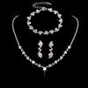 Three-piece Minimalist and Fashionable Jewelry Set. Bride's Necklace. Elegant Accessory.
