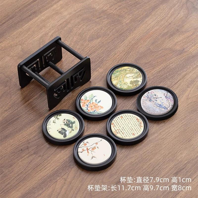 Chinesische Bakelit Wasseraufnahme Teeuntersetzer Hitzebeständige Matten und Rutschfeste Aufbewahrung Kung Fu Teetassenhalter Zubehör