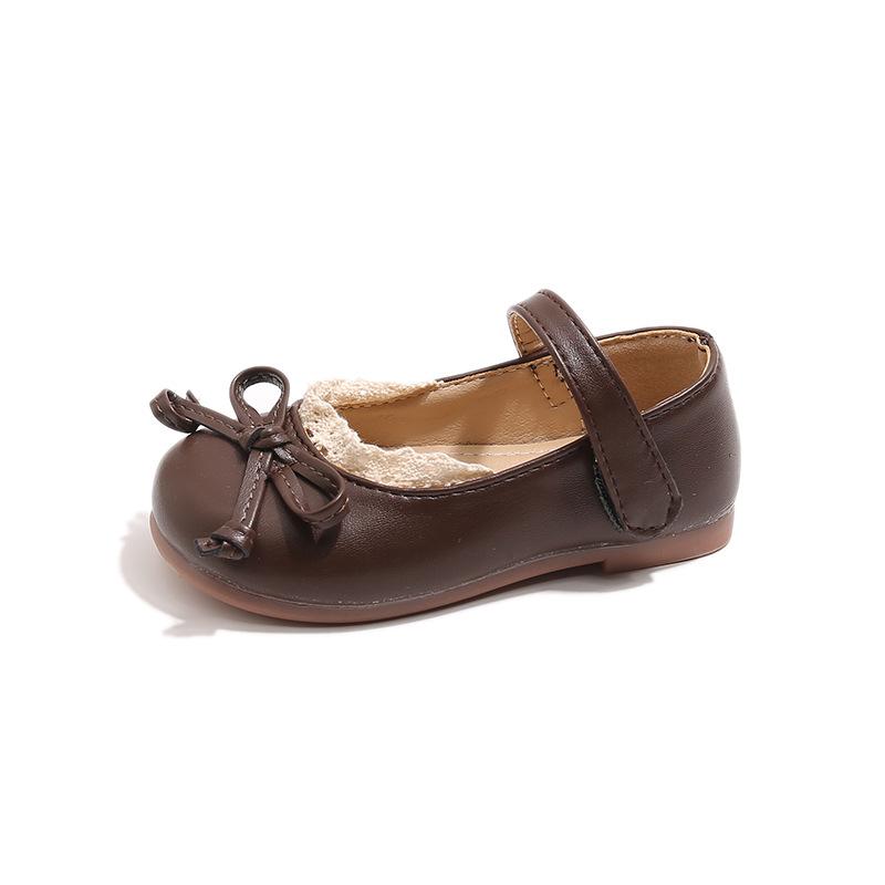 Girls small leather shoes autumn new children soft-soled beanie shoes girl baby bow princess shoes little girl single shoes