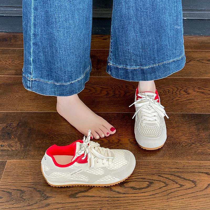 

Немецкие кроссовки для тренировок с внутренней платформой, летняя женская обувь 2025, новая удобная спортивная и повседневная обувь на мягкой подошве Forrest Gump, сетчатый верх, дышащая 40