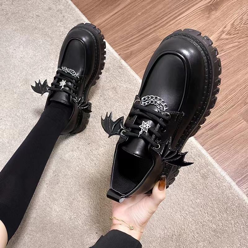 Fashion Women's Lolita Shoes 2024 New College Style Metal Chain Leather Pumps Japan Girl School Uniform Shoe Fashion Casual Shoes Autumn