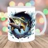 3D Father'S Day Gift Dad Ceramic Coffee Mug Father Goldfish Water Cup Fishing Fishing