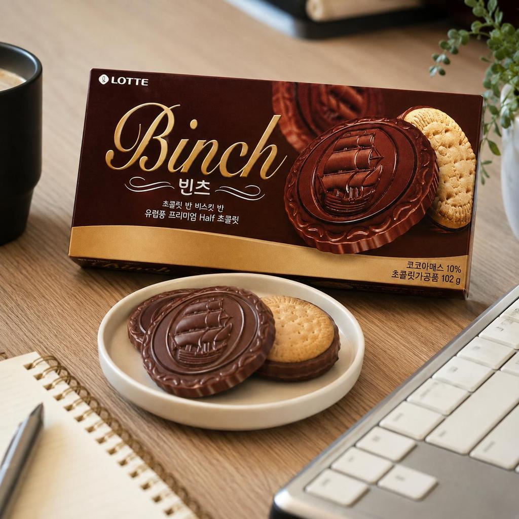 Lotte Binch Compound Chocolate Biscuits 102g