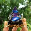 6cm Energy Pyramid Orgonite Reiki Natural Amethyst Ball Healing Crystal Chakra Tool Ornaments Resin Stones Home Decoration Gifts