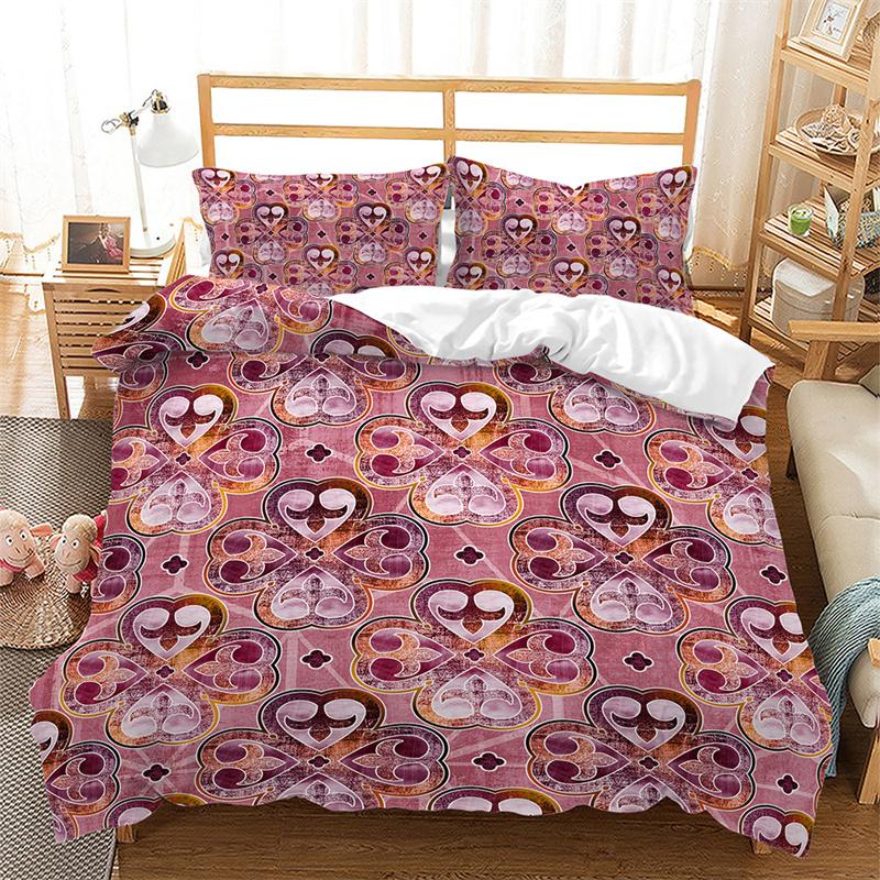 Geometric Duvet Cover Abstract Marble Bedding Set Microfiber Vintage Exotic Floral Pattern Comforter Cover Twin King Single Size