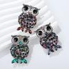 Personalized Retro Rhinestone Owl Brooches For Women Clothing Coat Accessries Gifts