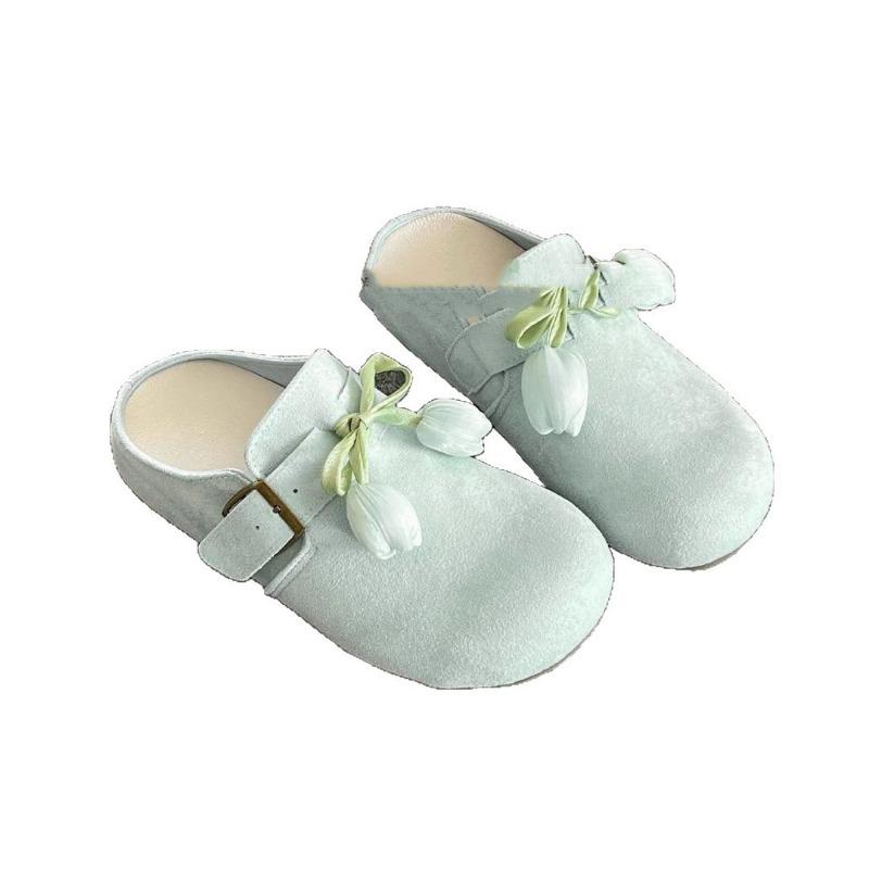 With skirt versatile bag head half drag women's shoes wear new summer one pedal