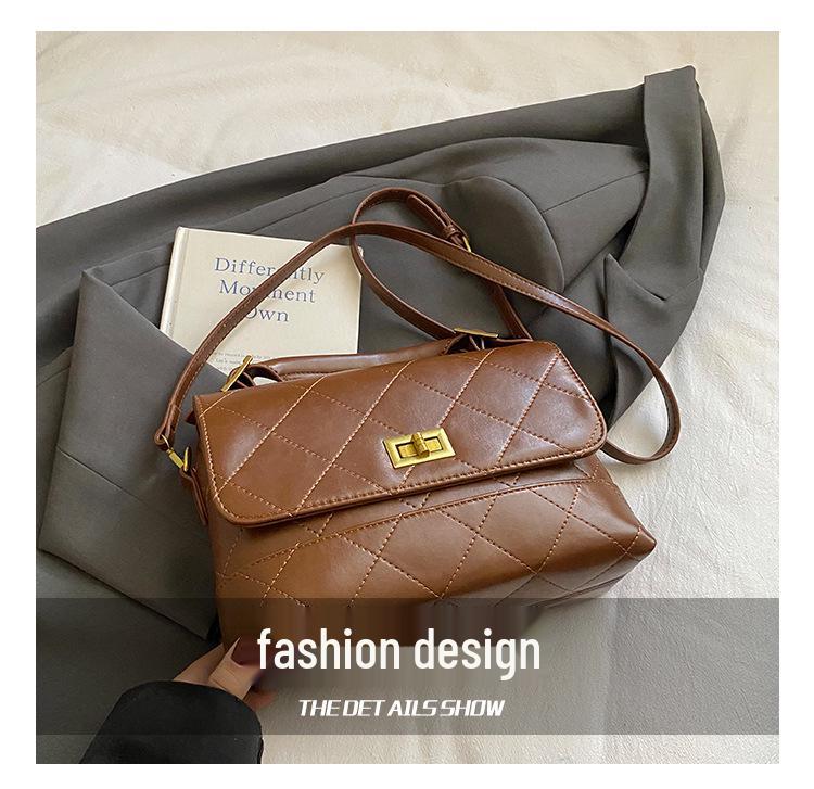 2025 Autumn Women's Frosted Diamond Pattern Chain Tote Shoulder Bag