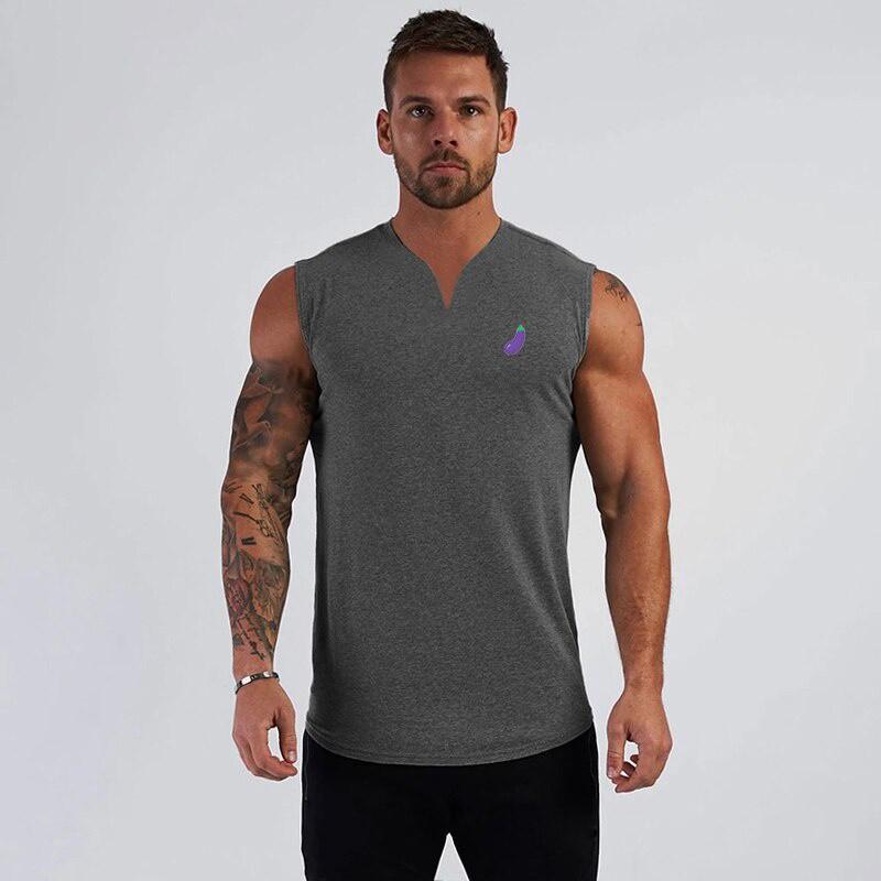 New Arrival Gym Clothes Watermelon Design Mens Bodybuilding Stringer Tank Top Fitness V-Neck Sleeveless Shirt Running Vest