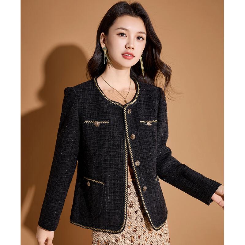 Meilanni French Style Color-block Tweed Jacket