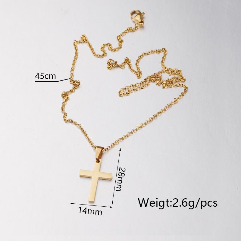 Neue Mode Kleiner Kreuzanhänger Weiblich Gold Silber Farbe Edelstahl Christliches Halskette Für Frauen Religiöser Schmuck Geschenk
