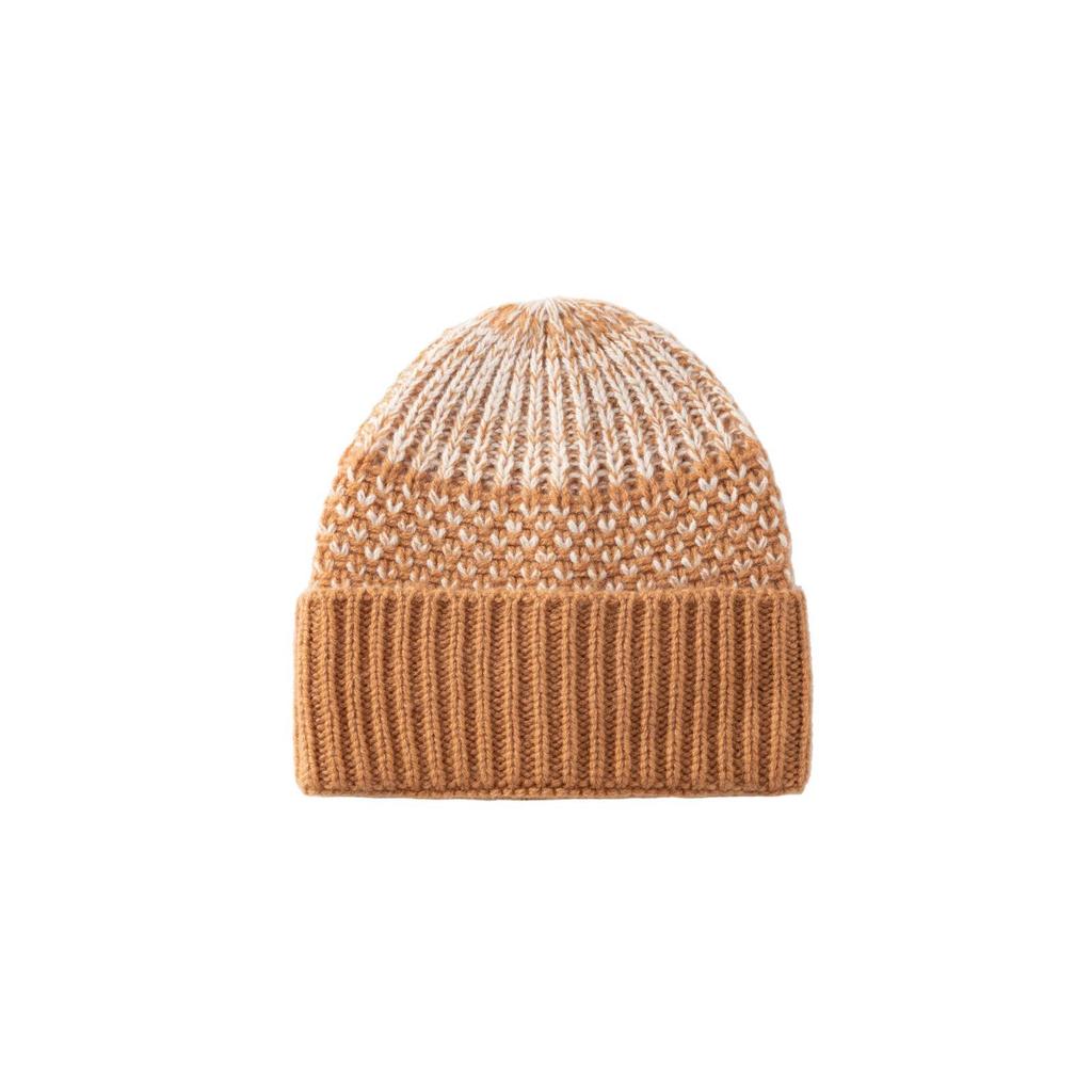 100% Wool Snowflake Pattern Knit Hat - Warm & Versatile for Women and Men