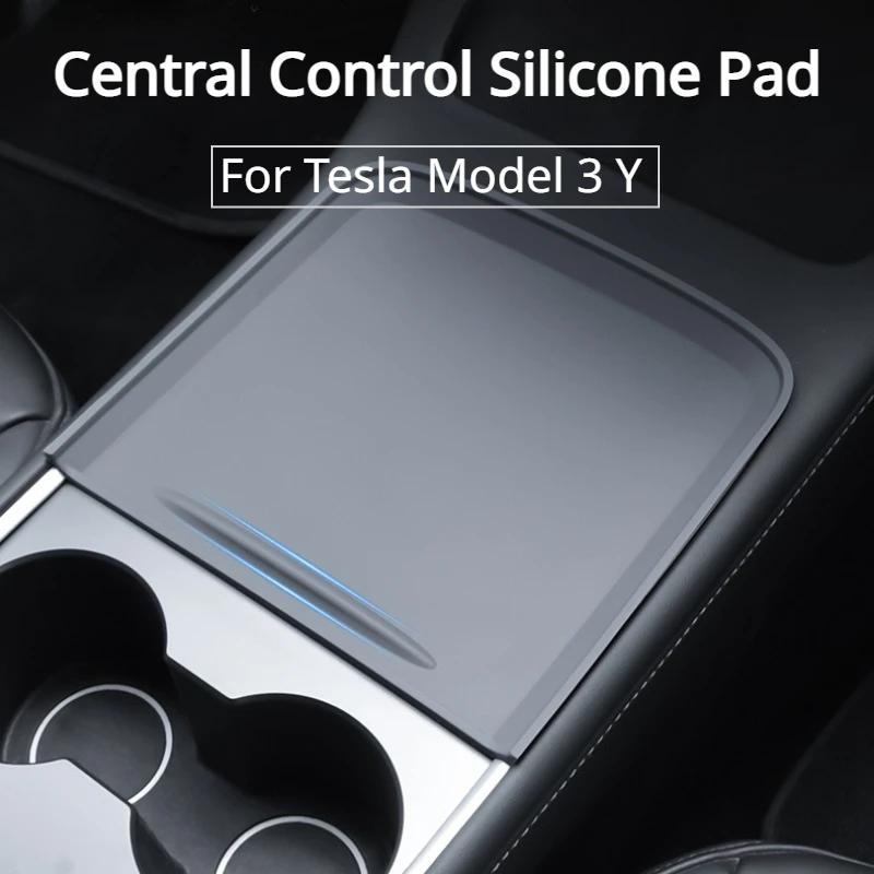 For Tesla Model 3 Y Central Control Silicone Pad Anti-slip Center Console Push-pull Protection Film Interior Accessories 2024