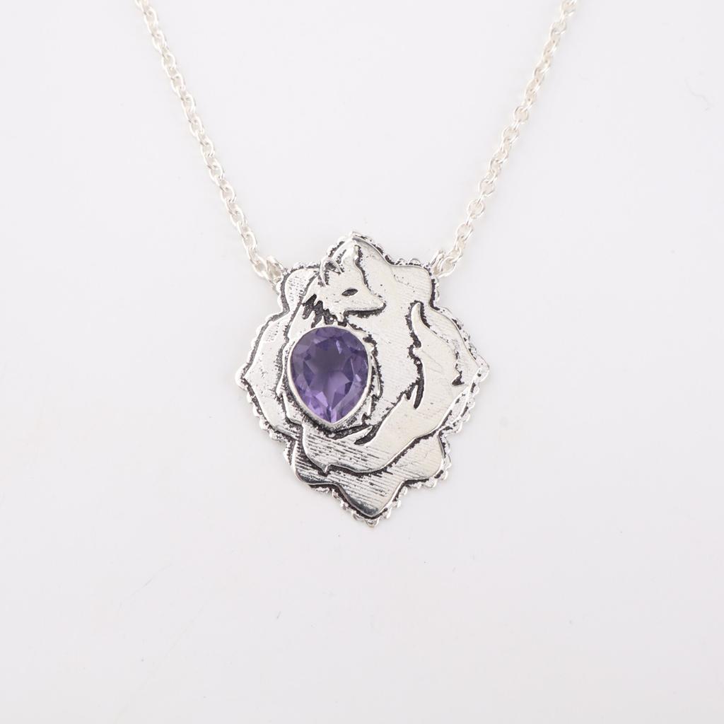 Rare Iolite Gemstone 925 Sterling Silver Jewelry Pendant 1.29" For Birthday Gift CP-32-12
