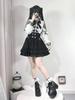 Women's Japanese Academy Style Slimming Skirt Set: Autumn White Long-Sleeve Shirt & High-Waisted Short Skirt Two-Piece