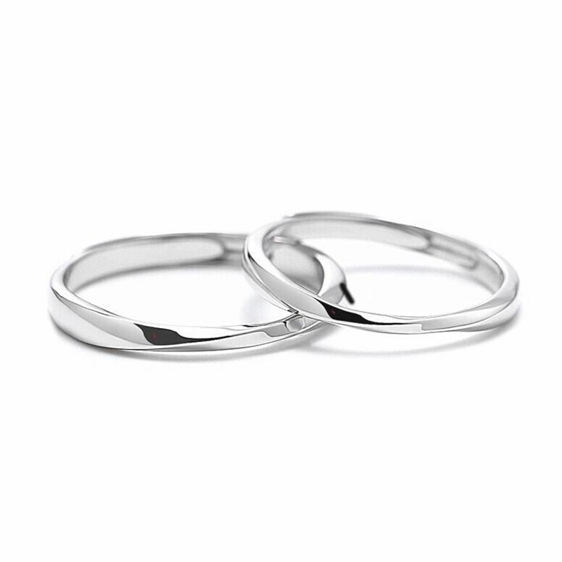 1Pair Couple Ring Diamond Wedding Engagement Jewelry Adjustable Rings