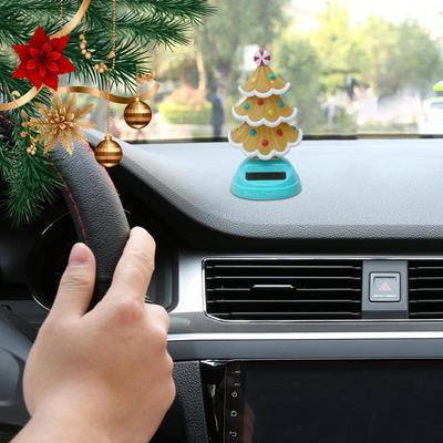 Juguete Danzante Solar de Navidad Árbol de Navidad Oscilante Solar Decoración para el Salpicadero del Coche Adornos Figuras de Árbol Oscilante
