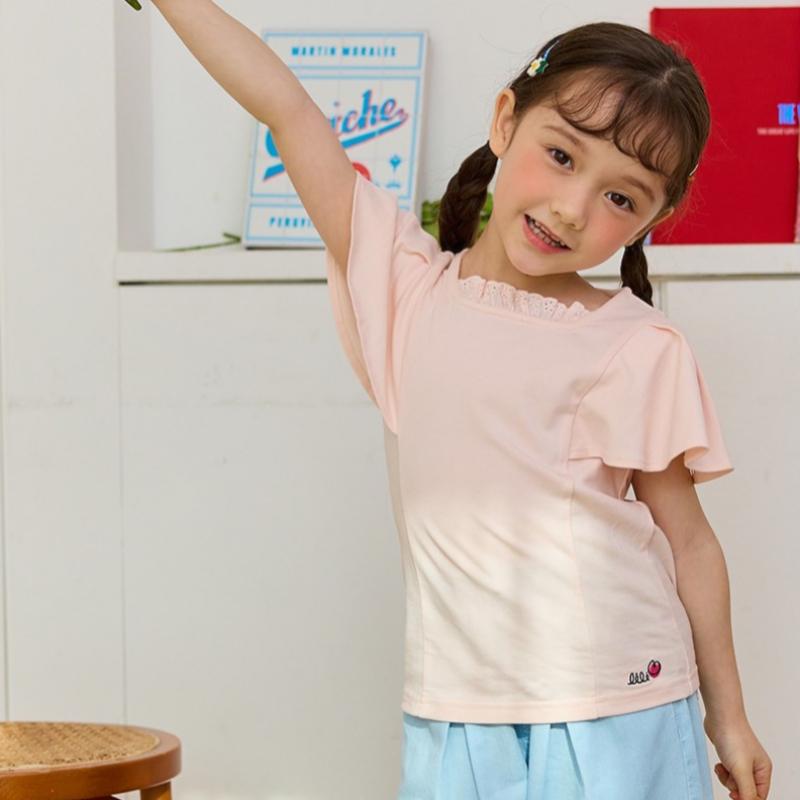 [lilipuri] Frill Wings T shirT  Coral 