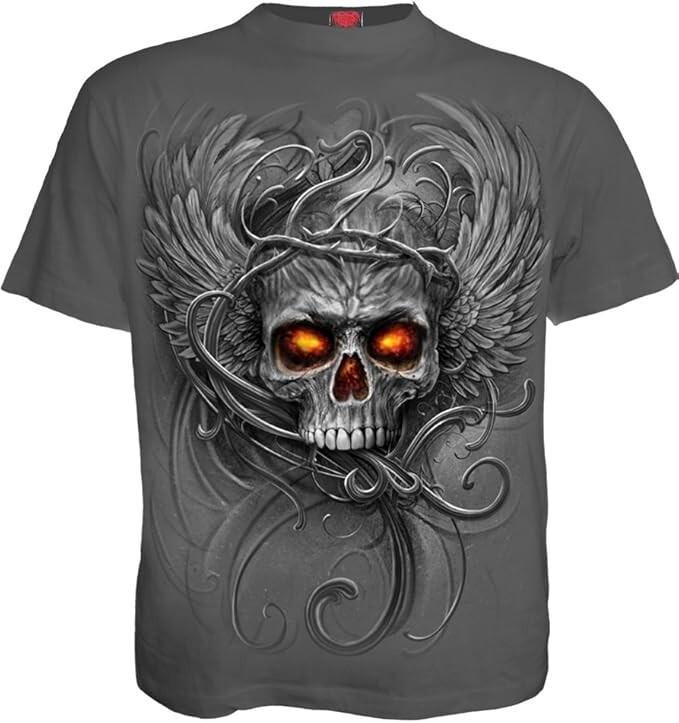 SPIRAL DIRECT ROOTS OF HELL CHARCOAL T-shirt Death Dark Metal Skull Tees XXXXL