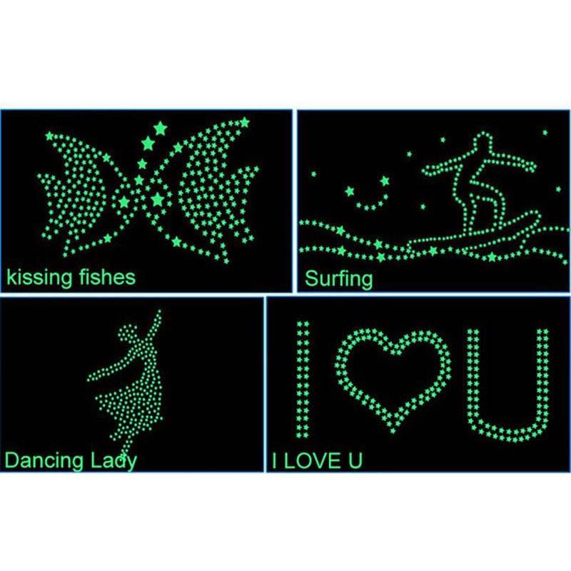 100 PCS Home Wall Glow In The Dark Star Stickers Decal Baby Kids Room