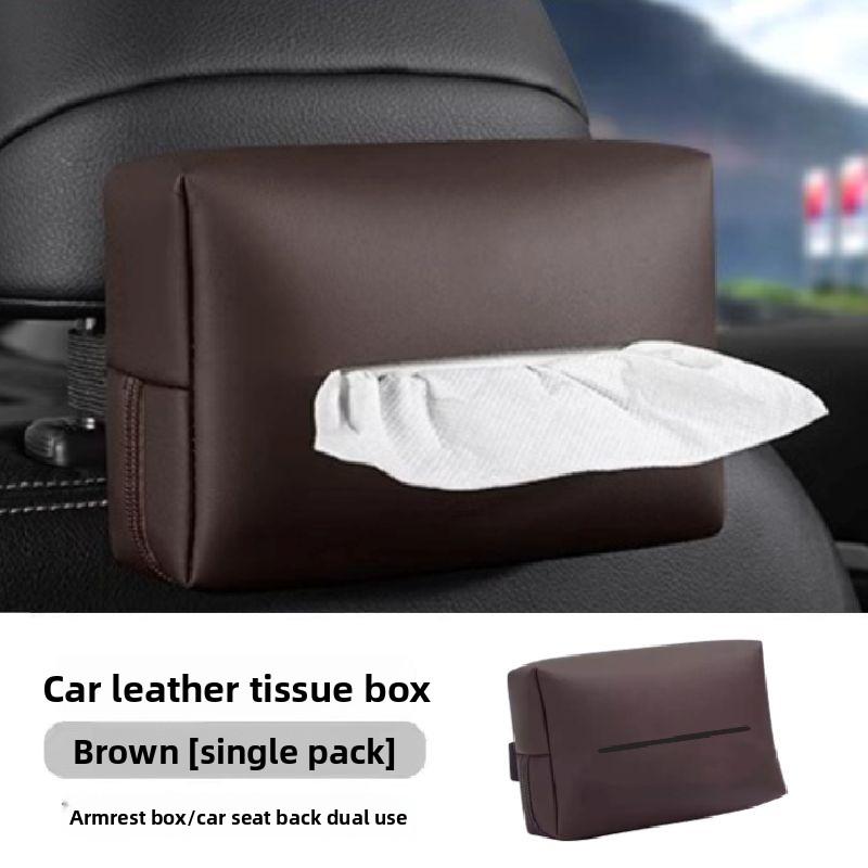 Car Tissue Holder Cover,For Sedan SUV MPV Console,Armrest Box,Seat/Back Visor Fix Strap Portable Tissue Storage Case Accessories