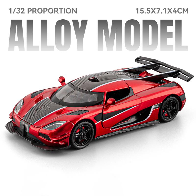 

1:32 KNSG ONE 1 ONE-1 Miniature Toys Cars Alloy Diecast Models Pull Back Vehicles High Simulation Miniature Indoor Boutique Gift червоний