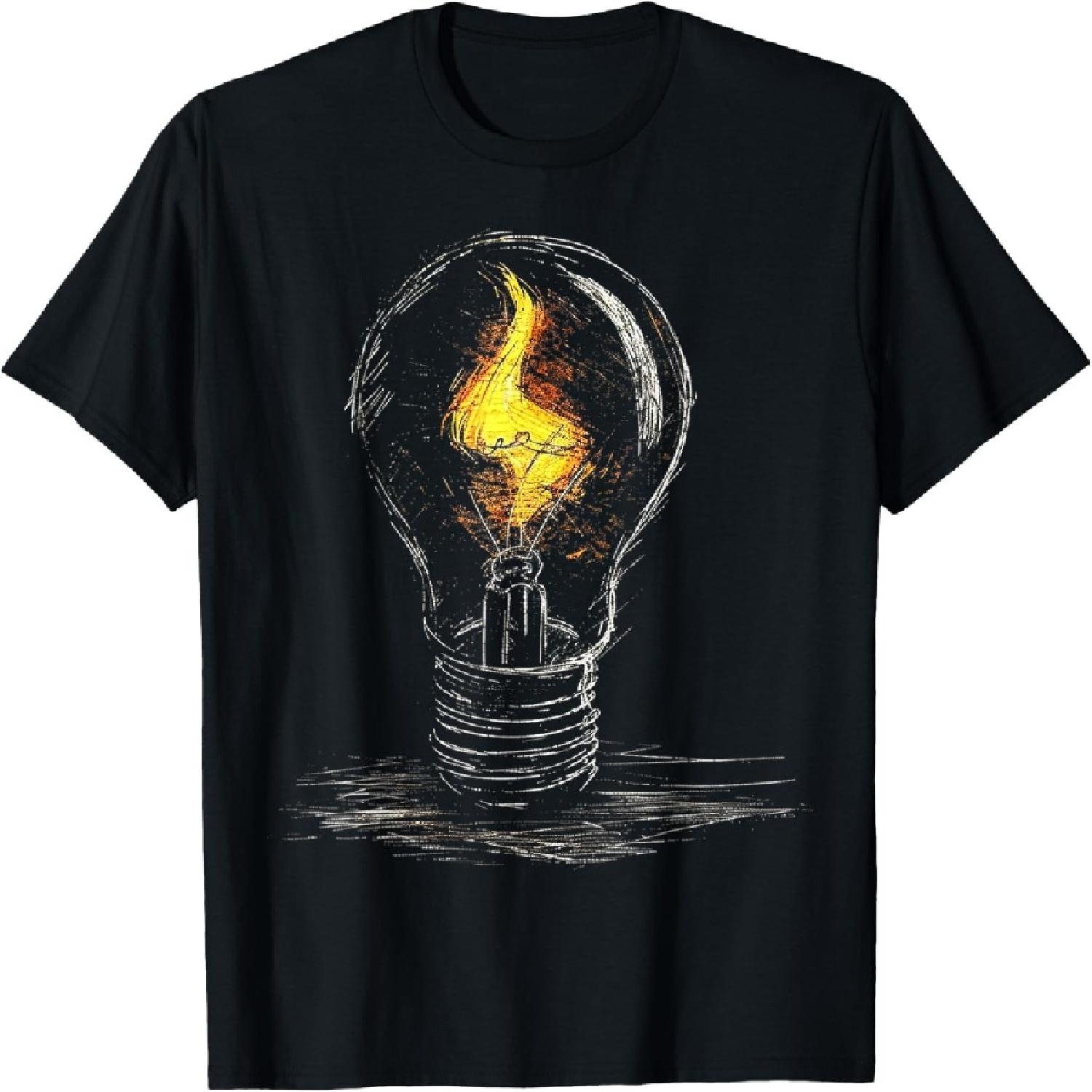 

@rtY Light Bulb Drawing Flame Artwork Graphic Art T-Shirt, Small, Black XXXXXL різнокольоровий