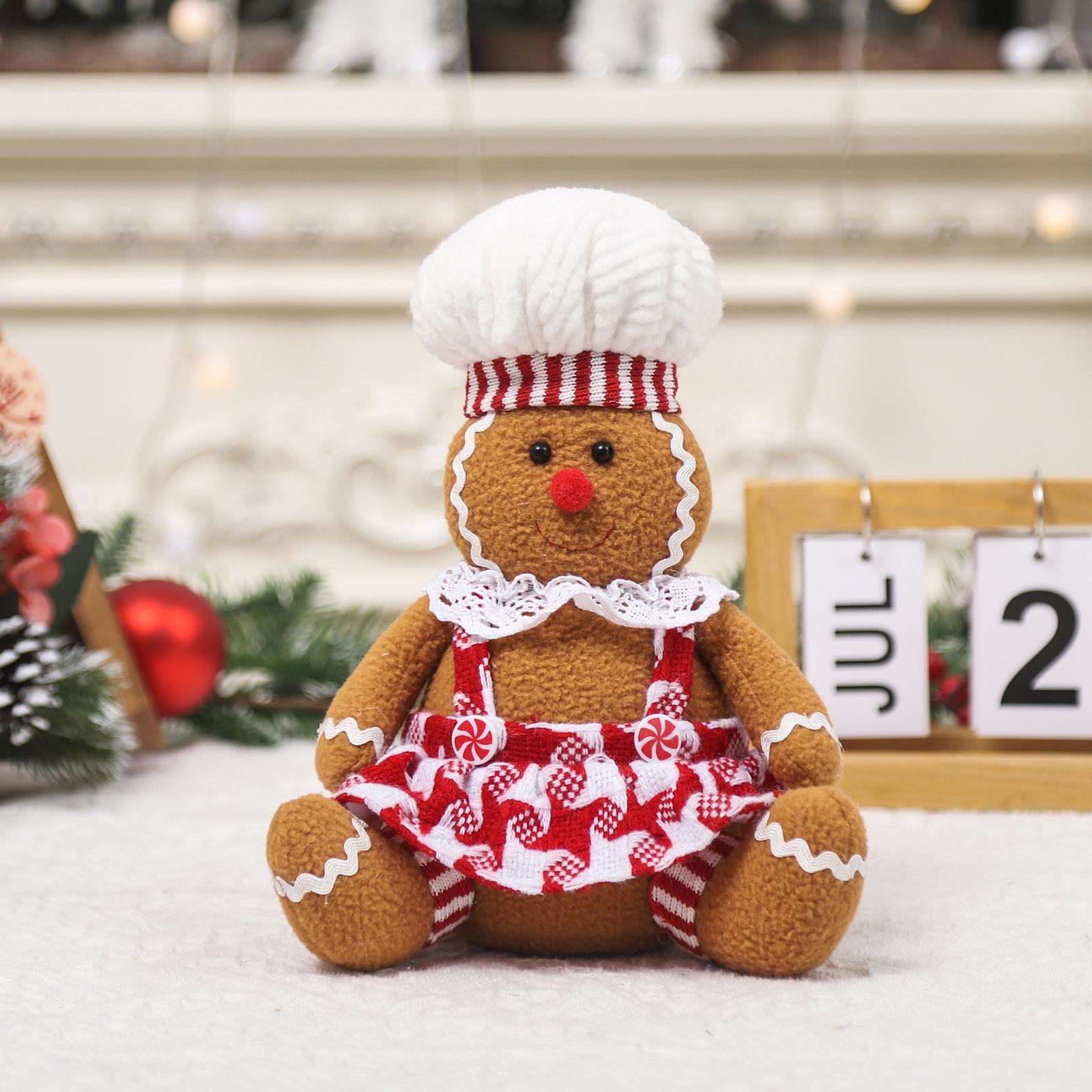 

Desktop Display: Gingerbread, Seated Couple Statue, Cartoon Christmas Decoration, Holiday Character Decoration
