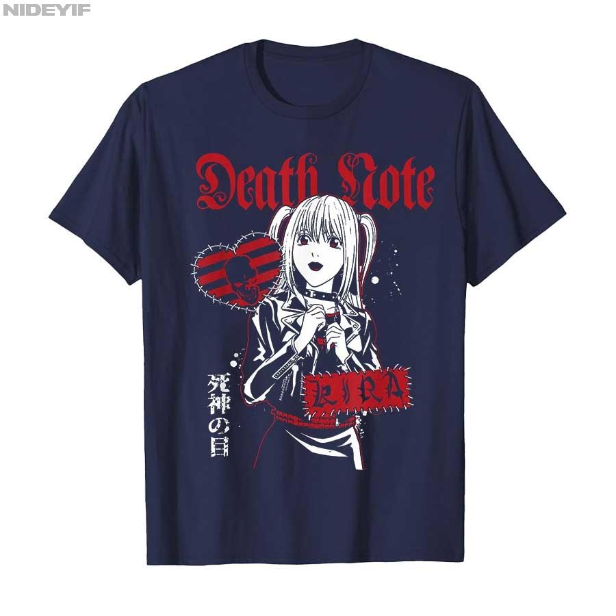 

Death Note Misa Punk Patches Collage Anime T-shirt For Men Women 100% Cotton T Shirts Short Sleeve Tops 1014-1 4XL