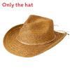 Fashion Woven Straw Hat With Wide Brim And Strap Decoration For Daily Wear
