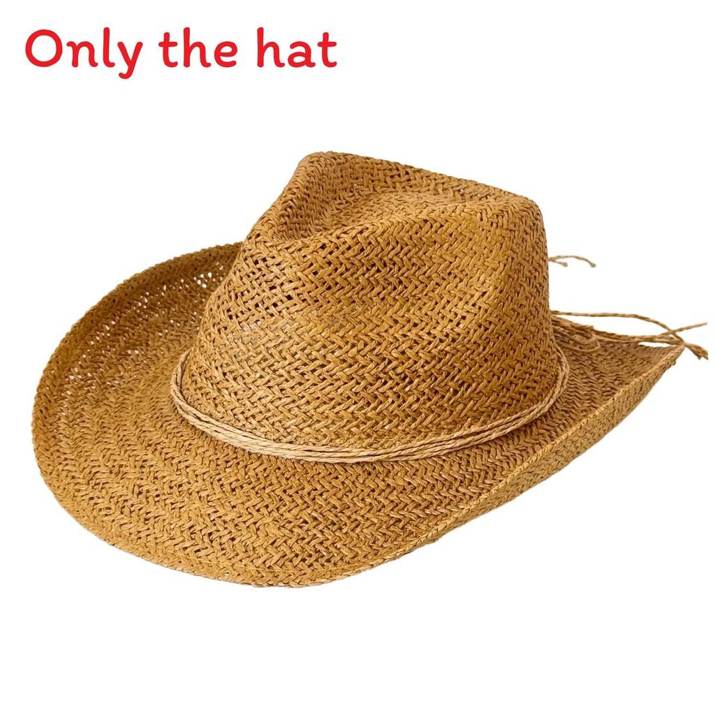 Fashion Woven Straw Hat With Wide Brim And Strap Decoration For Daily Wear