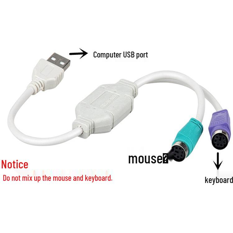 USB naar PS2 Toetsenbord/Muis Adapterkabel Splitter
