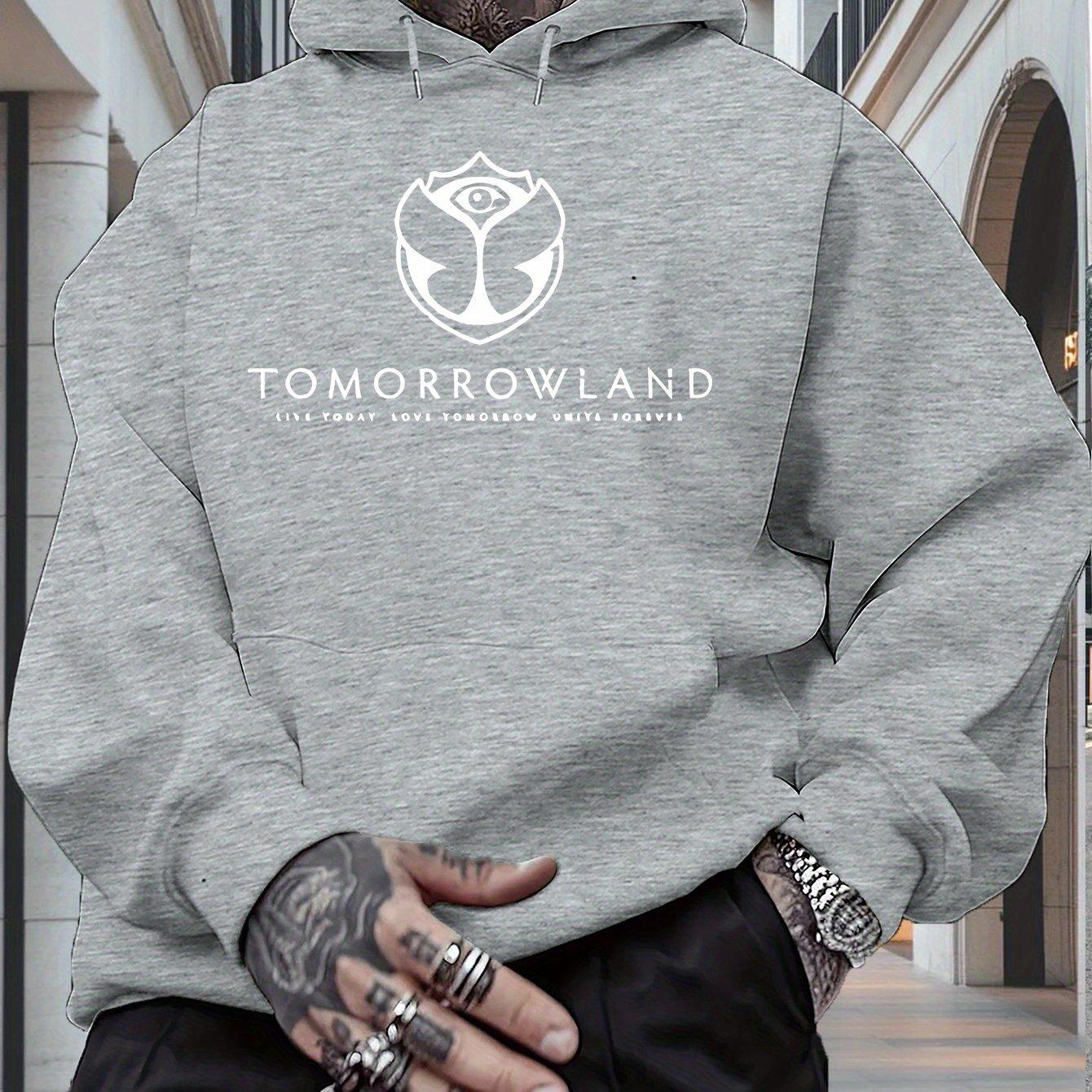 

Men S Hoodie with TOMORROWLAND Graphic - Casual Pullover Sweatshirt Long Sleeve Regular Fit Fall/Winter Casual Wear Hoodie L